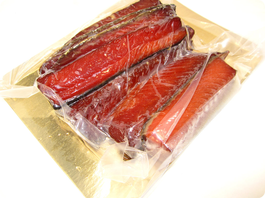 smoked sockeye strips