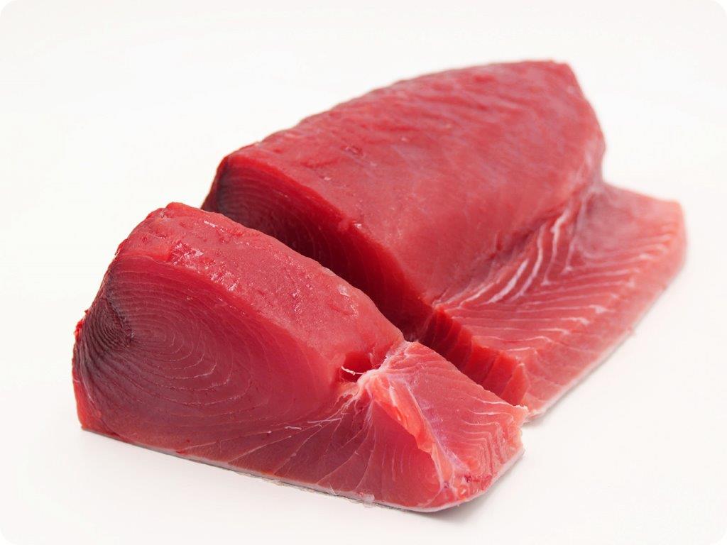 fresh ahi tuna loin close-up high resolution