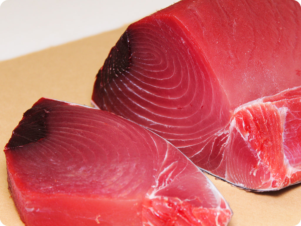 fresh ahi tuna loin close-up 
