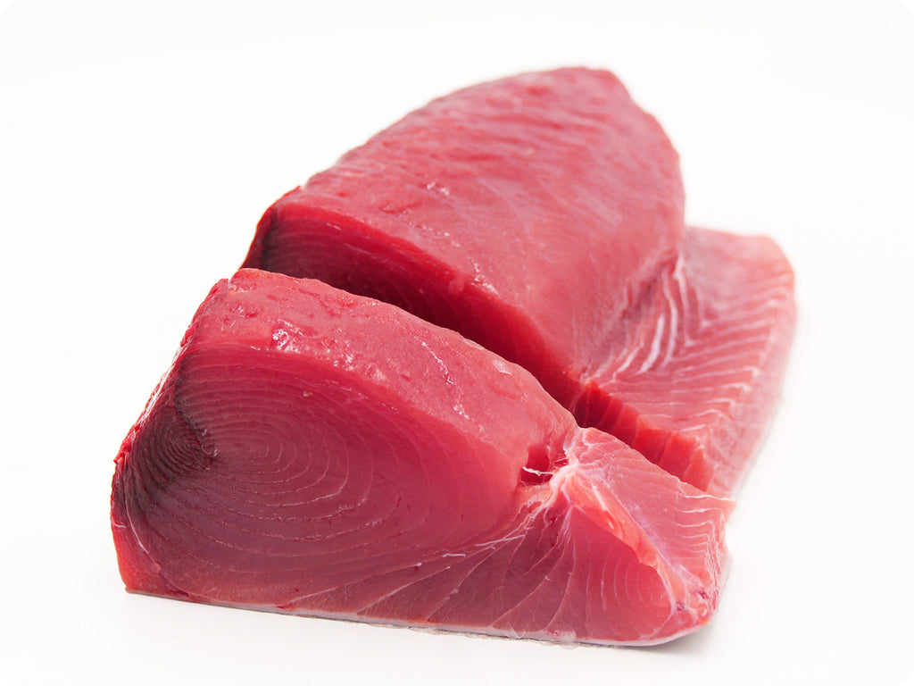 fresh ahi tuna loin close-up high res