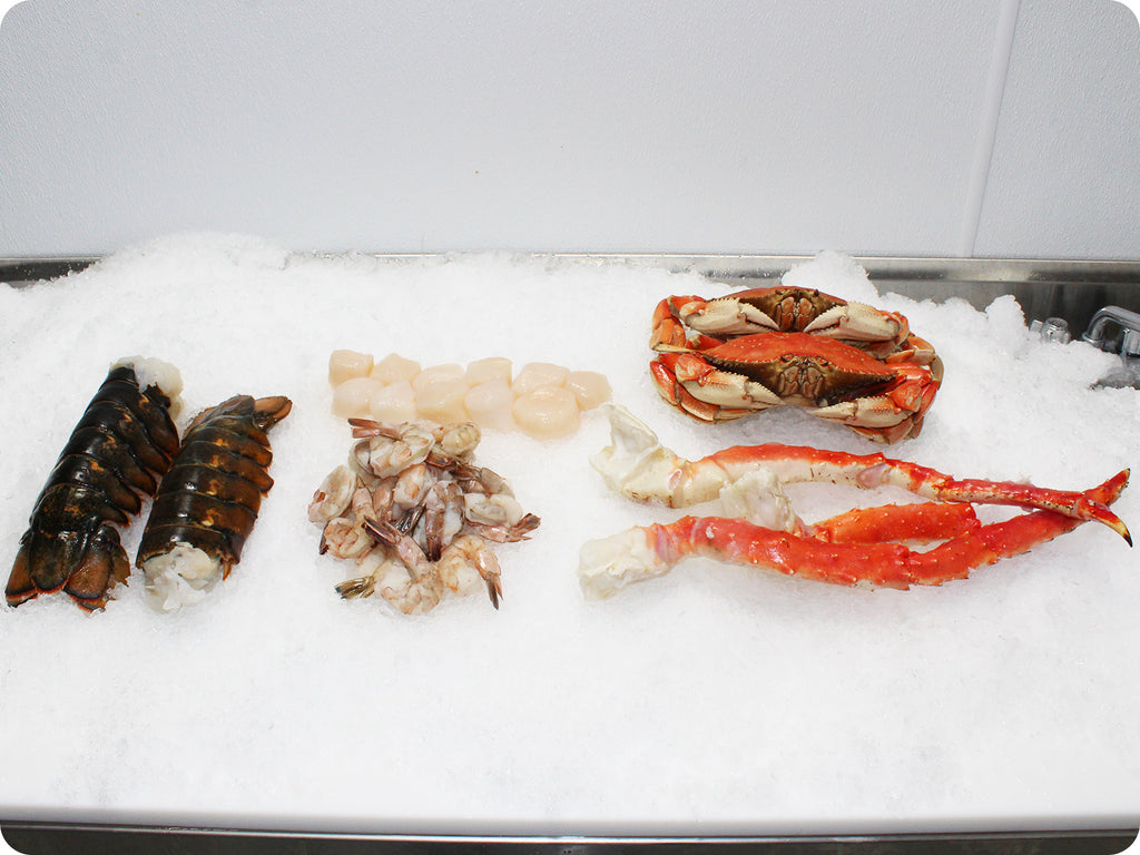 display of fresh seafood
