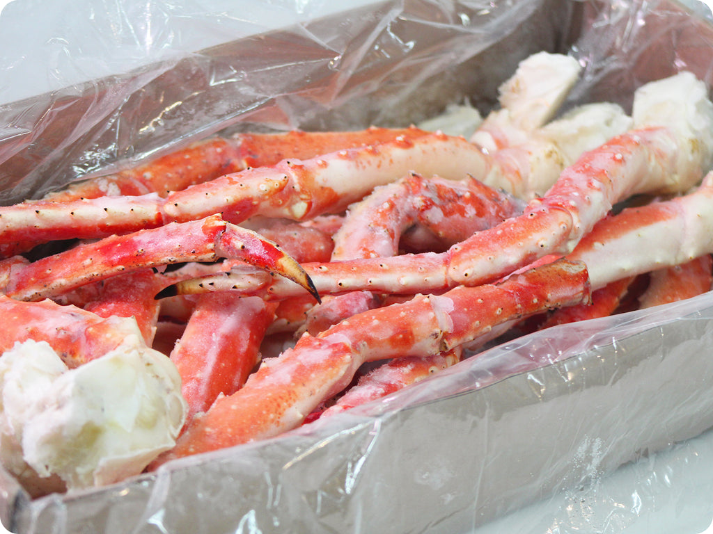 alaskan king crab legs in a  10-pound box